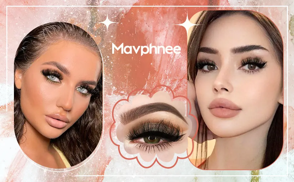 Lashes Mink Fluffy 20MM Long Fake Eyelashes 8D Curl Wispy Dramatic False Eyelashes 2 Styles Mixed Full Volume Strip Lashes 14 Pairs Pack by Mavphnee - mavphnee