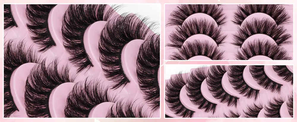 False Eyelashes Wispy Mink Lashes 18mm Strip Lashes Natural Look Fake Eyelashes Curly Soft Cat Eye Lash Pack 10 Pairs by EYDEVRO - Y28-21A