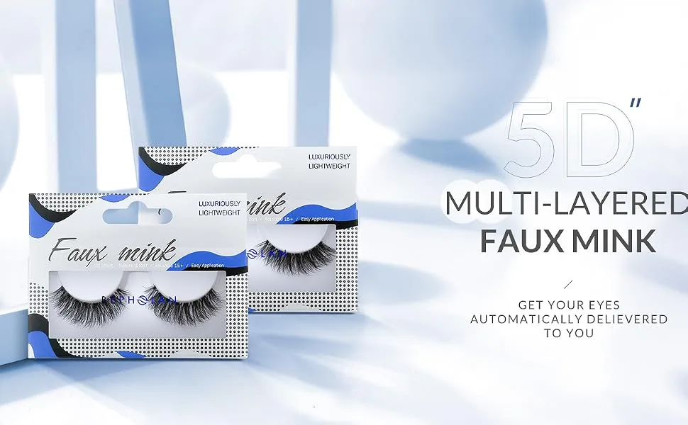 Eyelashes Natural Look False Lashes - Bepholan Fake Eyelashes 5D Super Fluffy False Eyelashes Clear Band Wispy Lashes 3-Pack Faux Mink Lashes XMZ92 - false eyelashes