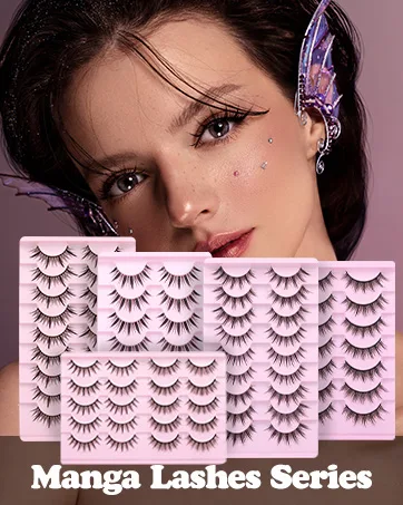 False Eyelashes Fluffy Mink Cat Eye Lashes Strip Pack 10 Pairs 18MM Wispy D Curl Fake Lashes That Look Like Extensions 8D Full Dramatic Eyelash by Goddvenus E-cat eye - product information 7