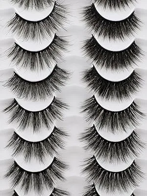 False Eyelashes Pack 20 Pairs 4 Styles Mixed Fluffy Faux Mink Eyelashes Dramatic Long 20MM Fake Eye Lashes - false mink lashes