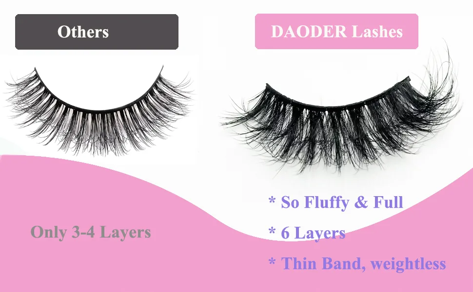 DAODER False Eyelashes Fluffy Cat Eye Lashes With Lash Glue and Tweezers Set 18mm Wispy Long Dramatic Volume Fake Eyelashes Pack Soft Light 10 Pairs (Fluffy Lashes 09) - eyelashes