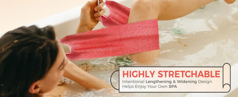 ZOMCHI 2 Pack Back Scrubber for Shower Towel Exfoliating Body Scrubber with Handles for Men & Women Deep Cleans Skin Massages - back scrubber