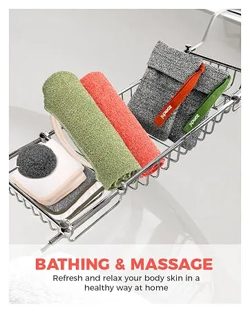 ZOMCHI 2 Pack Back Scrubber for Shower Towel Exfoliating Body Scrubber with Handles for Men & Women Deep Cleans Skin Massages - exfoliating