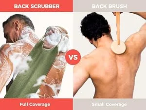 ZOMCHI 2 Pack Back Scrubber for Shower Towel Exfoliating Body Scrubber with Handles for Men & Women Deep Cleans Skin Massages - shower back scrubber for men