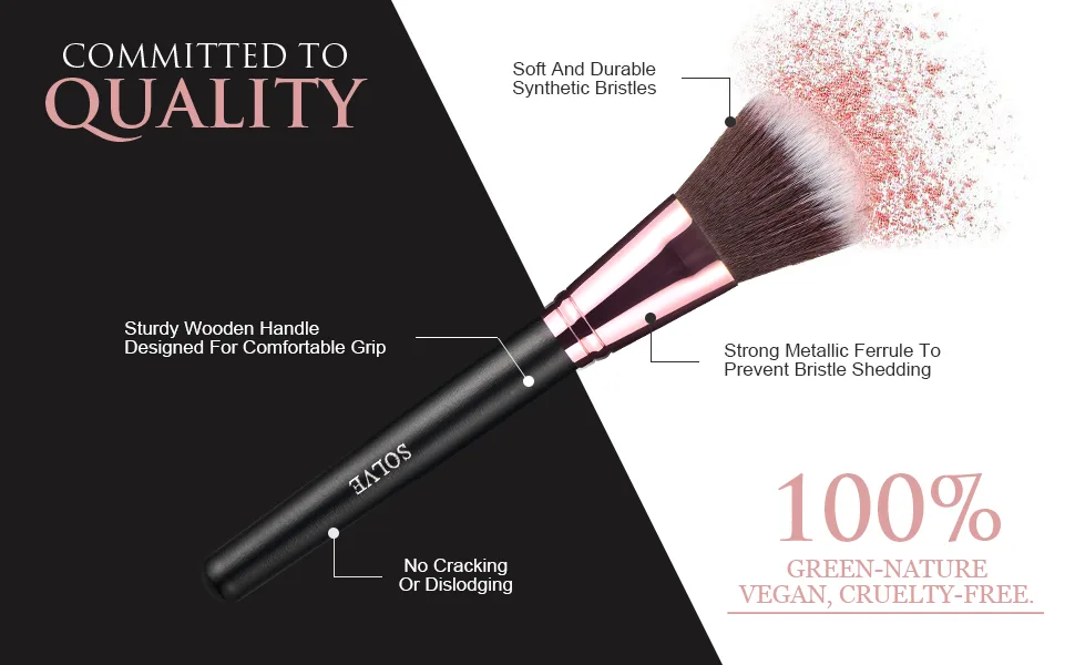 Makeup Brushes SOLVE Professional 16pcs Brushes Set with case face makeup brushes set foundation eyeshadow brush set travel make up brushes with wooden Handle Softy synthetic fiber( & ) - Makeup Brushes