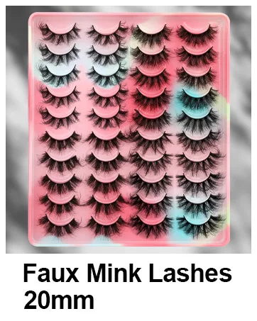Newcally Fluffy Wispy False Eyelashes 20MM Dramatic Thick 5D Volume Fake Eye Lashes 6 Styles Long Cat Eye Curly Strip Faux Mink Eyelashes 30 Pairs Lashes Multipack Bulk A- Bomb Volume - 20 Pairs False Eyelashes