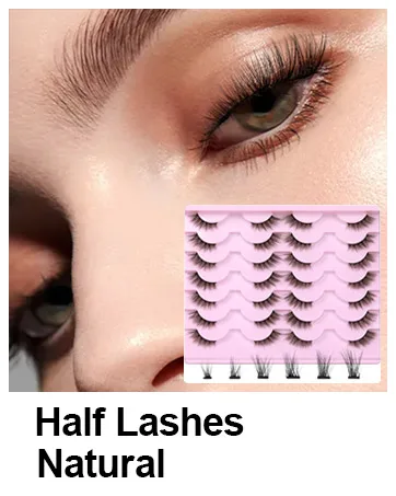Newcally Fluffy Wispy False Eyelashes 20MM Dramatic Thick 5D Volume Fake Eye Lashes 6 Styles Long Cat Eye Curly Strip Faux Mink Eyelashes 30 Pairs Lashes Multipack Bulk A- Bomb Volume - Half Lashes Natural Look