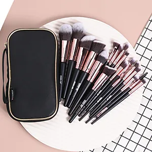 Makeup Brushes 18 Pcs Professional Premium Synthetic Makeup Brush Set with Case Foundation Kabuki Eye Travel Make up Brushes sets (Black Gold) BlackGold - make up brushes