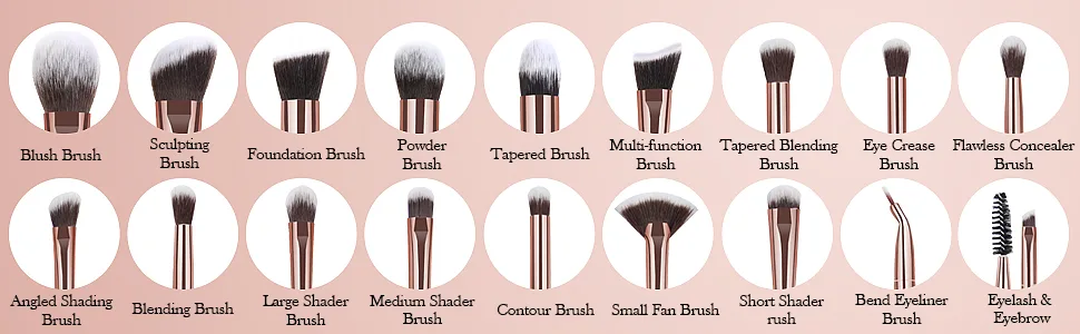 Makeup Brushes 18 Pcs Professional Premium Synthetic Makeup Brush Set with Case Foundation Kabuki Eye Travel Make up Brushes sets (Black Gold) BlackGold - makeup brush set