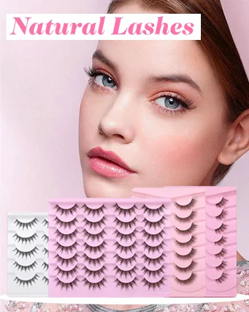 False Eyelashes 48 Pairs 6 Styles Mixed Fluffy Curled Fake Eye Lashes Bulk Wholesale Dramatic Thick 5D Wispy Strip Faux Mink Eyelashes Multipack A-6 Styles - natural lashes