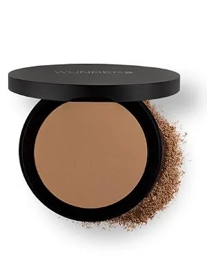 WUNDERBROW GO BEYOND FOUNDATION Makeup Pressed Powder Natural Cream Finish Light Medium 1 Count - setting powder, powder, powder brush, face powder, translucent powder, loose powder, bronzer powder