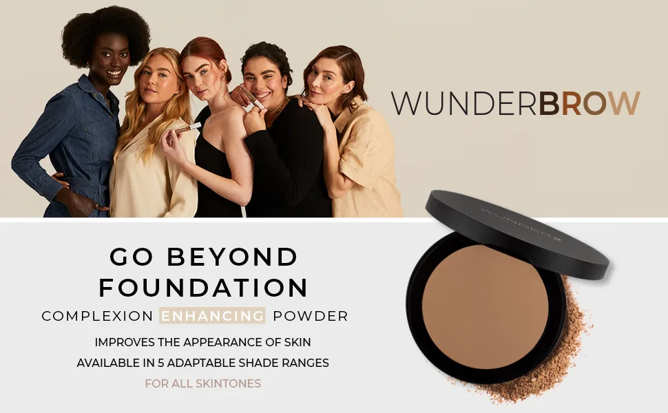WUNDERBROW GO BEYOND FOUNDATION Makeup Pressed Powder Natural Cream Finish Light Medium 1 Count - wunder2 wunderbrow bare minerals laura mercier translucent powder setting powder face foundation HD