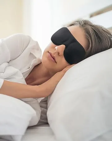 Eye Mask 2 Pack Eyeshade for Sleeping 3D Contoured Shape Lightweight & Comfortable Good Night Eye Masks for Women Men for Travel Nap Shift Work (Black & Blue) - EYE MASK FOR SIDE SLEEPER