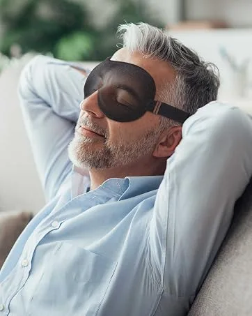 Eye Mask 2 Pack Eyeshade for Sleeping 3D Contoured Shape Lightweight & Comfortable Good Night Eye Masks for Women Men for Travel Nap Shift Work (Black & Blue) - sleep mask no pressure on eyes