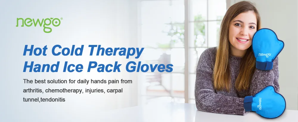 NEWGO Hand Ice Pack Golves for Pain Relief 2 Pack Cold Gloves for Chemotherapy Neuropathy Reusable Ice Gloves for Hands Finger Injuries Arthritis Working Hands - hand ice packs