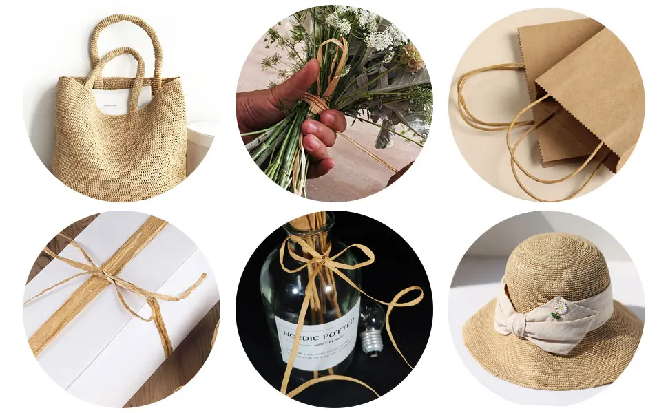 Creatrill 218 Yards Raffia Paper Craft Ribbon Packing Paper Twine 1/4 Inch by 218 Yards (Kraft) - raffia