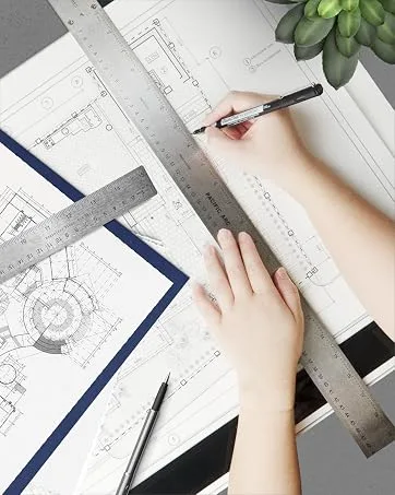 Pacific Arc Compressed Charcoal Sticks Medium 12 Pack for Drawing Sketching and Shading - Stainless Steel Ruler