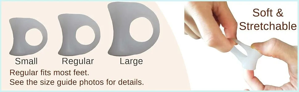 Chiroplax Gel Toe Spacers Separators Corrector Bunion Relief Overlapping Hammer Toe Straightener Spreader Hallux Valgus Splint 6 Pack (Size Regular Beige) Beige Regular - Chiroplax toe separators spacers bunions hammer toes