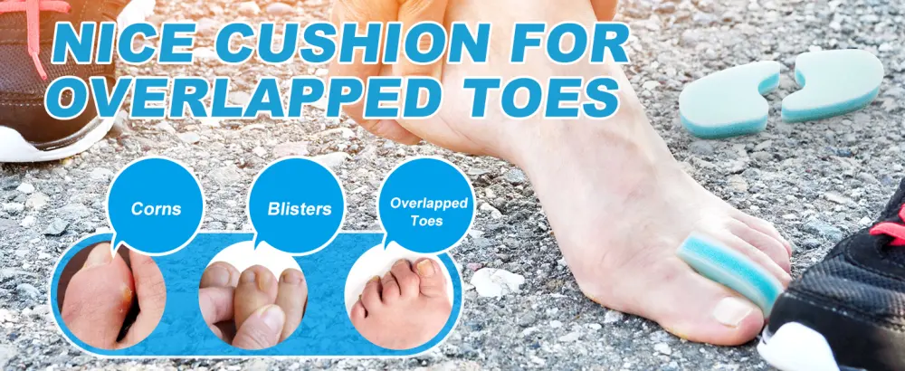 Sumiwish Foam Toe Separators 10 Pack Breathable Toe Spacers Reduce Friction and Relieve Corns Pain Overlapping Toes Corrector - (Blue) - Sumiwish Foam Toe Separators