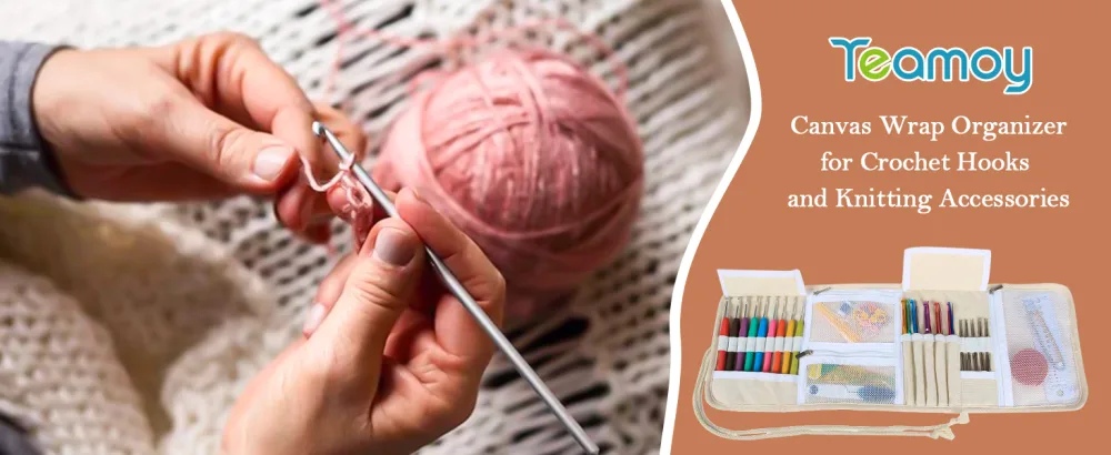 Teamoy Crochet Hook Case Roll Bag Holder Organizer for Various Crochet Needles and Knitting Accessories Compact and All-in-Place Bohemian Crochet Hook Case Bohemian - Crochet Hook Case