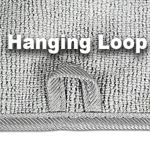 Eurow Absorbent and Fast Drying Microfiber Washcloths 13 by 13 Inches Gray 4 Pack - Hanging loop washing cleaning face facial soap lotion makeup remove hang hanging loop