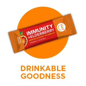 OLLY Immunity Powder Daytime Immune Support Elderberry Vitamin C D Zinc Fizzy Drink Mix Blood Orange - 10 Count - image
