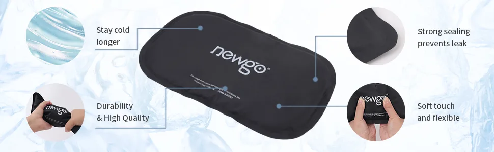 NEWGO Ice Packs for Injuries Hot Cold Therapy Gel Cold Pack Pain Relief for Shoulder Neck Hip Elbow Knee - 11.81 x 7.08 - ice pack