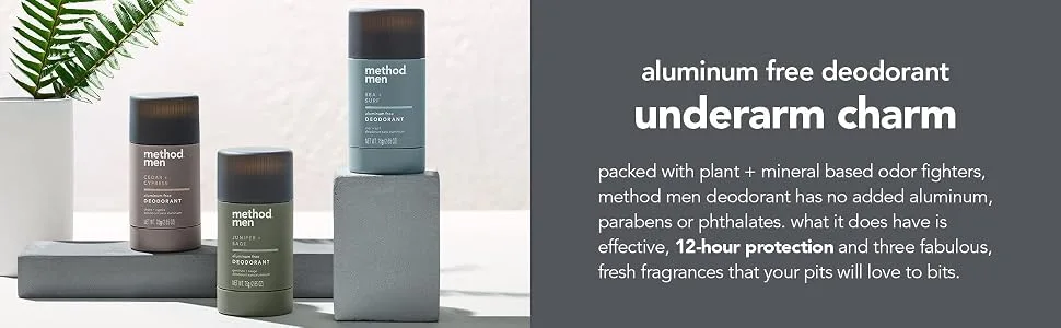Method Mens Aluminum-Free Deodorant Sea & Surf 2.65 Ounce (Pack of 6) - mens deodorant, men deodorant, aluminum free deodorant, mens aluminum free deodorant