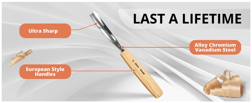 Schaaf Wood Carving Tools Set of 12 Chisels with Canvas Case | Gouges and Woodworking Chisel Set for Beginners and Professionals | Razor Sharp CR-V 60 Steel Blades | Wood Carving Kit Factory Sharpened - product information 14