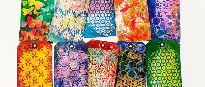 Gelli Arts Gel Printing Plate 8x10 Class Pack - gift tag art prints