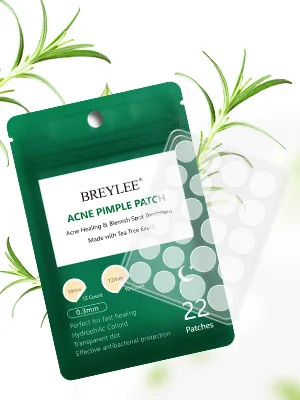 BREYLEE Acne Pimple Patch (66Count) Tea Tree Oil Pimple Patch Acne Pimple Healing Patch Zit Patch Acne Patch Hydrocolloid Patch 10mm+12mm 22 Count (Pack of 3) - Acne Patches