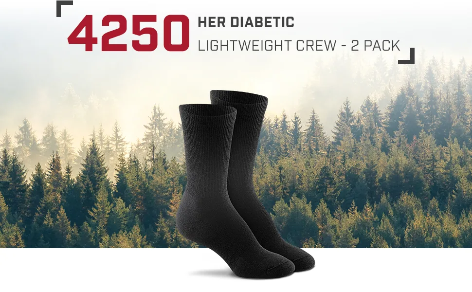 Fox River Her Diabetic Crew Socks (1 Pair Pack) 16 Black - 4250_2