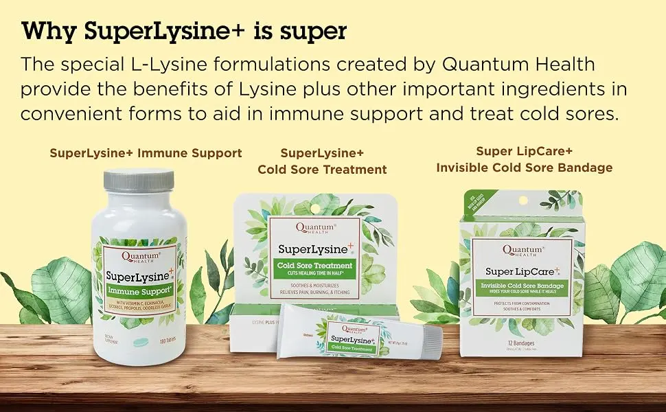 Quantum SuperLysine+ Cold Sore Treatment Ointment|Relieves Pain Burning and Itching|Cuts Healing Time in Half|0.75 Ounce 2.0 Servings (Pack of 1) - Image: Why SuperLysine+ is super