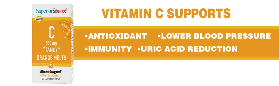 Superior Source Vitamin C 500 mg Sublingual Tablets - Buffered VIT C Tangy Orange Melts - Immune System Booster Energy Vitamins - 90 Count - light relief on strawberry treats body extra cherry zarbees nutrition ultra is nebulizer top pack
