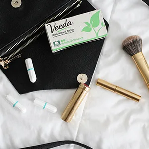 Veeda 100% Natural Cotton Applicator Free Regular Tampons Unscented 32 Count 32 Count (Pack of 1) - natural tampons, compact applicator, absorbent, healthy period, natural cotton, organic cotton