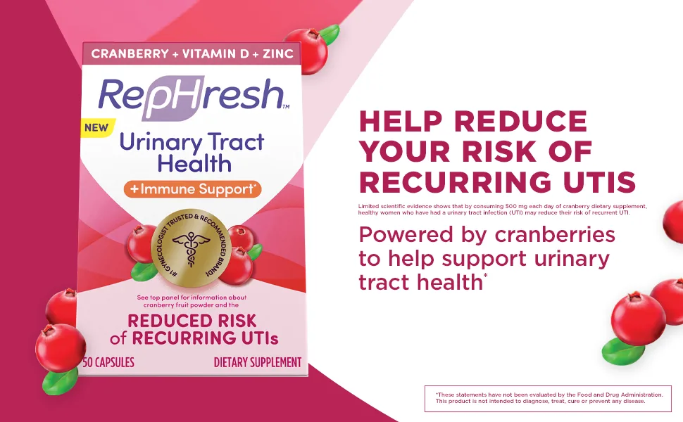 Rephresh Urinary Tract Health Plus Immune Supplement - 50 Count - Rephresh Urinary Tract Health Module 1