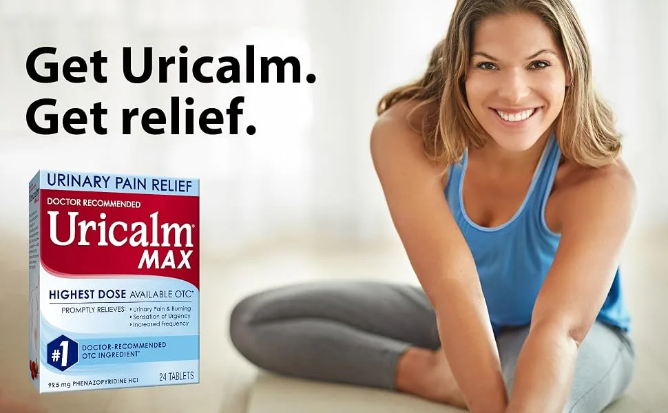 Uricalm Max - Maximum Strength - Prompt Relief of UTI Pain Burning Urgency & Increased Frequency - 24 Count - uricalm relief