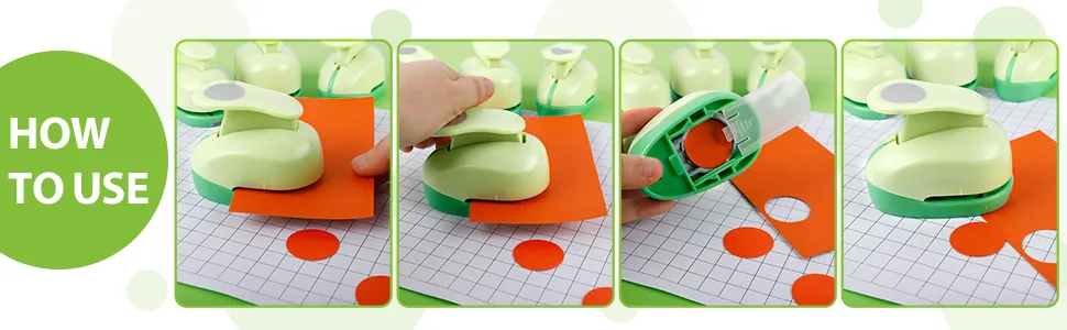 UCEC Circle Punch 3 Pcs Circle Hole Punch Paper Punches for Crafting 3/8+5/8+1Inch Circle Cutter for Paper Crafts circle Medium-3pack - 1.5 inch circle punch