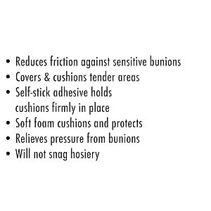 Comfort Zone Bunion Cushions Reduces Friction Against Sensitive Bunions 6 Cushions (1 Pack) - Bunion Cushion