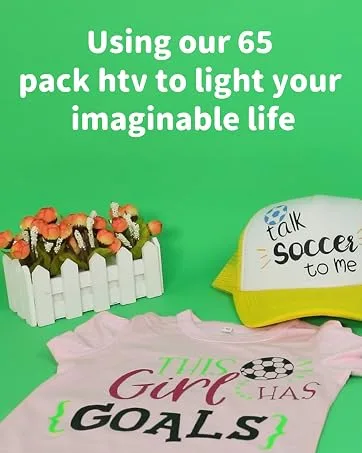 JANDJPACKAGING White Heat Transfer Vinyl Bundle 12 x 15FT - Iron on Vinyl for Silhouette and Cricut Easy to Cut & Weed HTV Vinyl Bundle for T-Shirts - product information 2