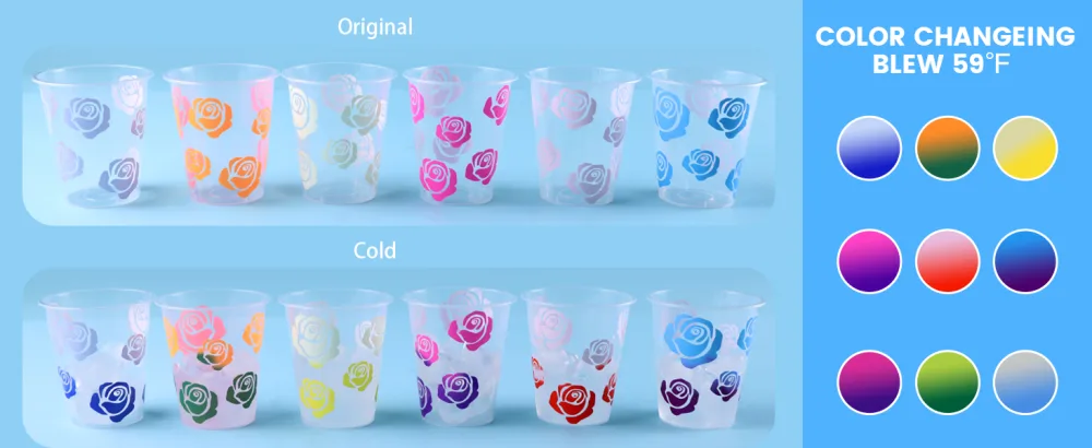 HTVRONT Color Changing Vinyl Permanent Adhesive Vinyl for Cricut 8 Pack Cold Permanent Vinyl Bundle 6 Colors-12 x 10 Vinyl Sheets +2 Transfer Tape Sheets Sensitive to Cold Vinyl Cold color changing vinyl - color changing vinyl