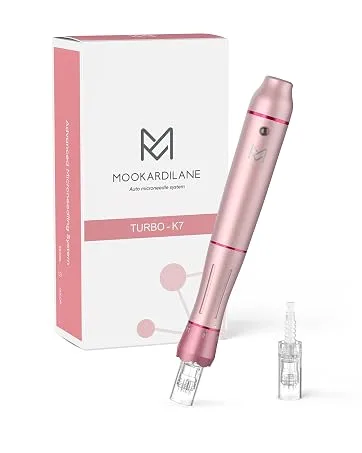 Derma Roller Beard Hair Real Needle Microneedling Roller MOOKARDILANE 192 Stainless Steel for Face Body with Storage Case 1.50 - pink