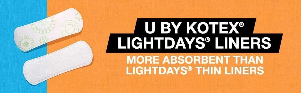 U by Kotex Lightdays Liners Regular Unscented 22 Count - product information 1