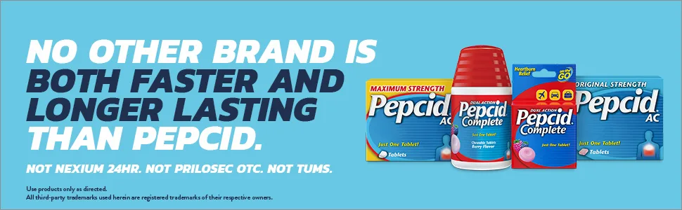Pepcid AC Maximum Strength Tablets 8-Count (Pack of 2) - Pecpid product line - No other brand is both faster & longer lasting than Pepcid heartburn medicine