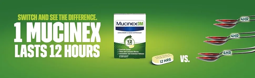 Mucinex DM 12 Hr Expectorant & Cough Suppressant Tablets 40ct. 40 Count (Pack of 1) - product information 1