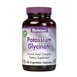 BlueBonnet Potassium Vegetarian Capsules 99 mg 90 Count Unflavored 90 Count (Pack of 1) - Potassium Glycinate