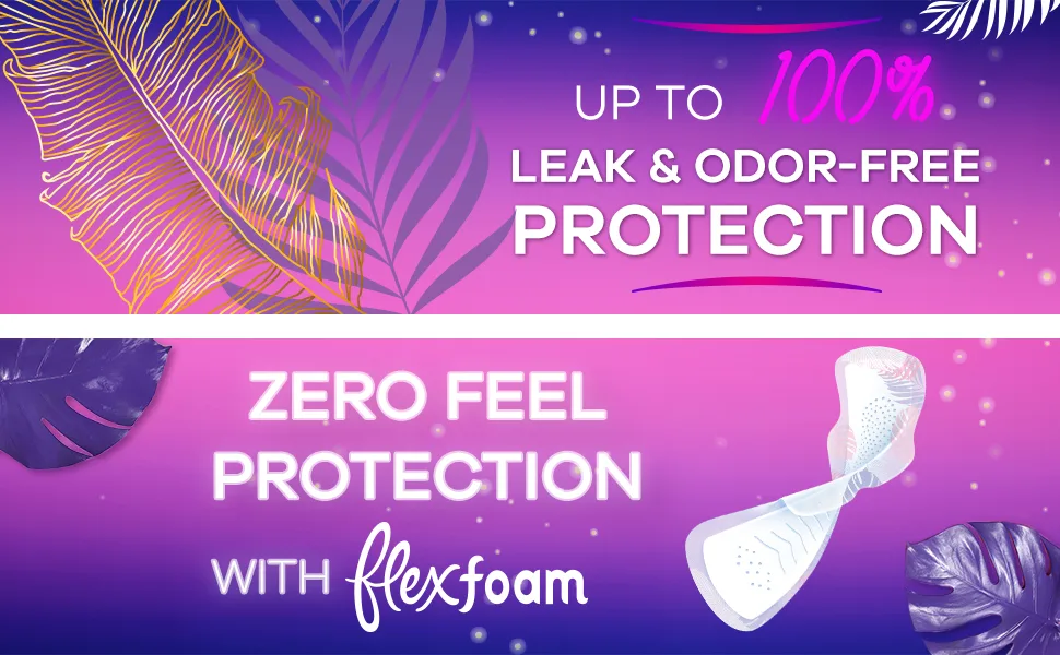 Always Radiant Pads Size 4 Overnight Absorbency Scented 10 Count - Upto 100% Leak & Odor free protection