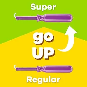 Tampax Radiant Plastic Tampons Super Plus Absorbency 112 Count Unscented (28 Count Pack of 4 -112 Count Total) (Packaging May Vary) 28 Count (Pack of 4) Super Plus Absorbency - Tampon Leaks? Go Up