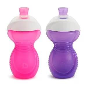 Munchkin Click Lock Bite Proof Sippy Cup 9 Ounce 2 Pack Pink/Purple Pink/Purple white - cups